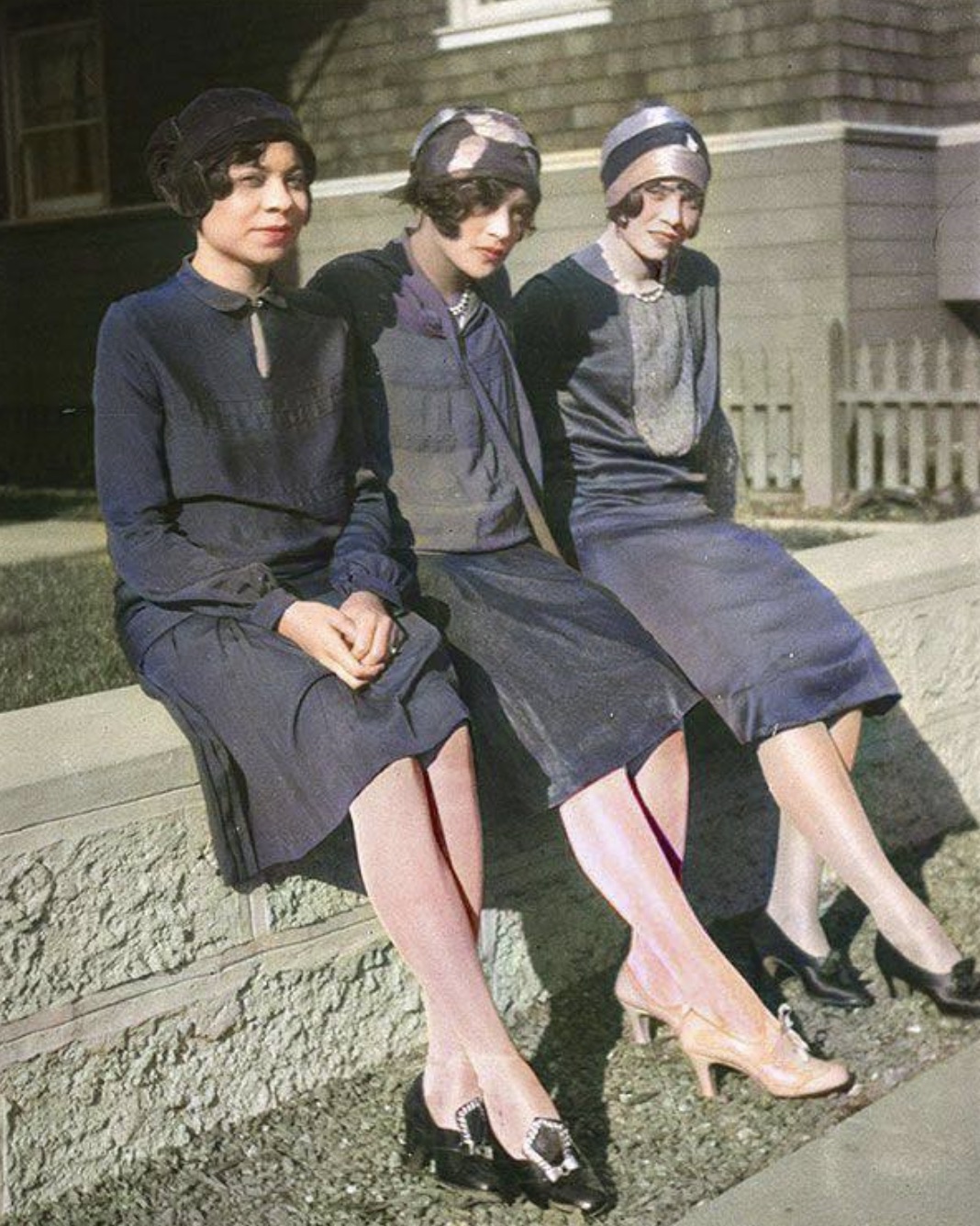 Flappers relaxing on the street 
